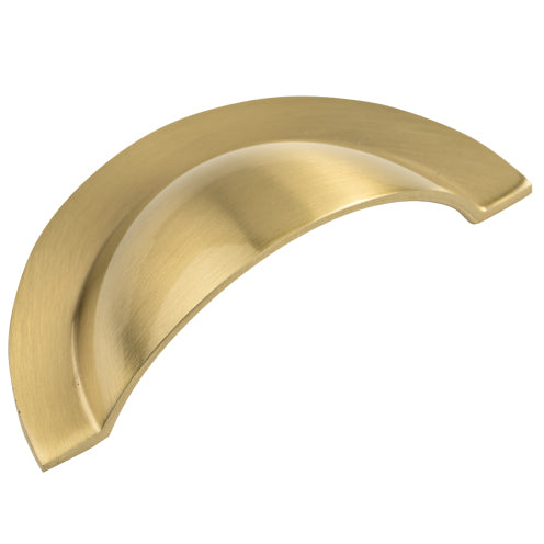 Round Cup Brushed Satin Brass Handle